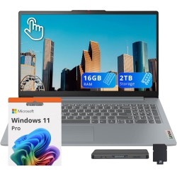 LENOVO Ideapad Slim 3 15.6 Fhd Touchscreen Laptop, Amd Ryzen 7 5825U, 2Tb Storage (1Tb SSD+1Tb Docking Station Set), 16GB Ram, Amd Radeon Graphics