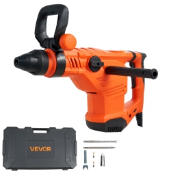 VEVOR 1600W Corded Hammer Drill, 175-350Rpm Electric Demolition Drills, 2-Inch Sds-Max Rotary Hammer Driver, 3 Functions Chipping Power Tool Kit For