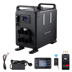 VEVOR 8Kw Diesel Air Heater Cy5002, 12V/24V With Bluetooth App, Co Alarm, Remote & Display Panel, Portable Heater for Rvs, Trucks, Cars, Cabins, Black