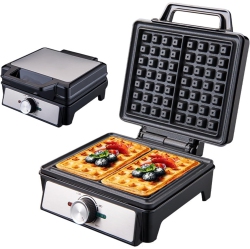 CHSSHA00 1600W Electric Waffle Maker, Double Waffle Maker, Mini Waffle Maker, Non-Stick Pan, Adjustable Temperature Control, Suitable for Home, Cafe