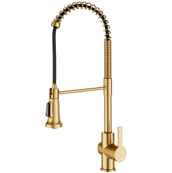 KRAUS Britt 2Nd Gen Commercial Style Pull-Down Single Handle Kitchen Faucet In Brushed Brass, Kpf-1691Bb
