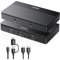UGREEN 4K Video Capture Card, 4K60Hz Loop-Out Full HD 1080P 60Fps USB/type-C 3.0 \w Ultra-Low Latency for Streaming, Gaming, And Conferencing