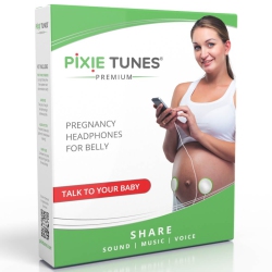 PIXIE TUNES Premium Pregnancy Headphones to Play Sound, Music And Talk to Your Baby In The Womb; Compatible \w Any Mobile Phone, Tablet And Audio