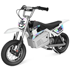 RAZOR Mx400 Dirt Rocket 24V Electric Toy Motocross Motorcycle Dirt Bike In White
