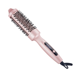 THE WAY Lcd Curling Comb, Curling Iron, No Damage to Hair, Electric Heated Straightening Comb, Wet/dry Combing - (Us Standard) In Pink