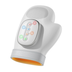 MYACUC Hand Massager \w Heat & Compression, Electric Hand Massager for Arthritis Wrist Finger Pain Relief, Adjustable Pressure Portable Cordless Finger