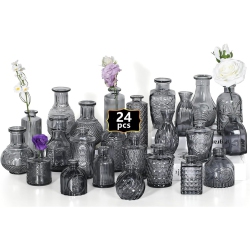 NIERBO Mini Bud Vases Set Of 24 Wedding Centerpieces for Tables Bud Vases for Flowers, Small Flower Vases Suitable for Birthday, Anniversary, Wedding