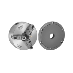 VEVOR 3-Jaw Lathe Chuck, 8 Inch (200 Mm), Self-Centering Chuck \w 2 1/4 In-8 Threaded Backing Plate, 0.16-7.87 In (4-200 Mm) Clamping Range \w