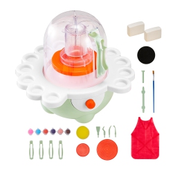 VEVOR Mini Pottery Wheel, 2 In And 3 In Turntables, Adjustable Speed, Electric Clay Wheel for Kids And Beginners, Complete Pottery Set \w Clay