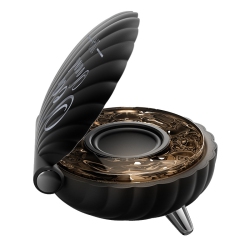 THE WAY Shell Bluetooth Speaker Cool Fashion Colorful Light Indoor Mini Bluetooth Speaker Atmosphere Heavy Bass - In Black