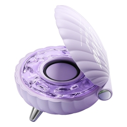 THE WAY Shell Bluetooth Speaker Cool Fashion Colorful Lights Indoor Mini Bluetooth Speaker Atmosphere Bass - In Purple