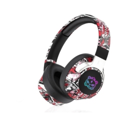 THE WAY Bluetooth Headphones Headsets Painted Graffiti Led Luminous 3D Stereo Seamless Earmuffs Foldable RGB Headphones - In Black
