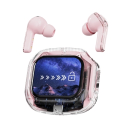 THE WAY Bluetooth Headphones, Long Battery Life, Full-Color Touch Screen, Noise Cancelling Sports Earbuds, Tws Smart Headphones - In Pink