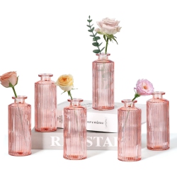 NIERBO 6 Pieces Mini Bud Vases Wedding Centerpieces for Tables Bud Vases for Flowers, Small Flower Vases for Birthday Party, Anniversary, Wedding