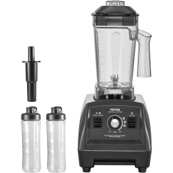 VEVOR 61OZ 1400W Blender Bdjyzsbjbj18X6A5Tv1, 26, 000 Rpm High-Speed Blender With Bpa-Free Jar, 2 Bottles, 3 Presets, Pulse & Speed Control In Black