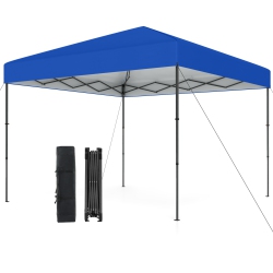 GYMAX 10 X 10 Ft Pop Up Canopy Tent W/ Portable Carrying Bag 8 Stakes 4 Wind Ropes