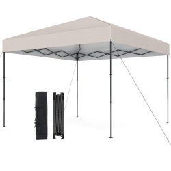 GYMAX 10 X 10 Ft Pop Up Canopy Tent W/ Portable Carrying Bag 8 Stakes 4 Wind Ropes