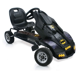 HAUCK Bat Mobile Pedal Go Kart Superhero Ride On Batman Vehicle for Kids In Black