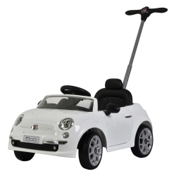 BEST RIDE ON CARS 2-N-1 Fiat 500 Model Baby Toddler Toy Push Car Stroller In White
