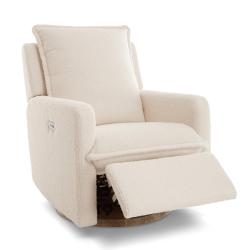 VALENCIA Milo Sheepskin Swivel Recliner Chair In Beige