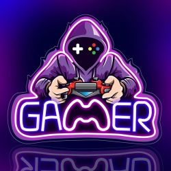 GENERIC Shellspace Gamer Neon Sign, Led Video Neon Sign for Gamer Room Decor, Uv Printed Game Neon Lights for Bedroom Boys, Teen Boys Gaming Wall