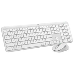 Logitech MK955 Signature Slim Bluetooth Optical Keyboard & Mouse Combo - White - EN - Only at Best Buy