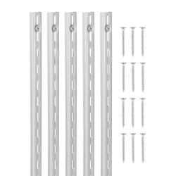 VEVOR 39-Inch Shelf Pilaster, 10 Pack, Upright Wall Shelving System, Heavy Duty Support System Single Slot Shelf Rails, 40 Screws Included, Suitable