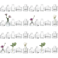 NIERBO Mini Clear Vases for Centerpieces Cute Flower Vase Set Of 40 Tiny Vases for Flowers Decorative Centerpiece Vases for Table Decor Wedding