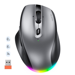 MEETION Btm007 Wireless Bluetooth Mouse, Led Rechargeable Ergonomic Mouse \w Multi Mode, Portable Mouse for Mac, Laptop, PC, Computer, Tilt Wheel