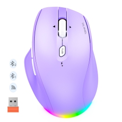 MEETION Btm007 Wireless Bluetooth Mouse, Led Rechargeable Ergonomic Mouse \w Multi Mode, Portable Mouse for Mac, Laptop, PC, Computer, Tilt Wheel