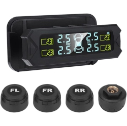 GREEN SCENIC Tire Pressure Monitor, Rotatable Solar Display Adjustment, With 4 External Sensors, Car Accessories