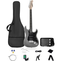 MEHIAZ Rvone Rst-150 39”Beginner Electric Guitar Kit \w Amplifier, Classic Hss Pickup, Electric Guitar \w Gig Bag, Capo, Strap, Extra Strings