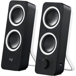 LOGITECH Z200 2.0 PC Speakers, Stereo Sound, 10 Watts Peak Power, 2 X 3.5MM Inputs, Adjustable Bass, PC/tv/smartphone/tablet - Midnight