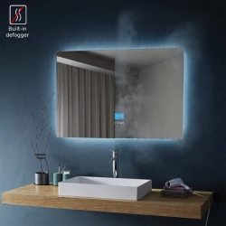 SERA BATHROOM Mirror 36" Led Backlit M-971 With Time, Temperature, Defogger, Bluetooth, Inbuilt-Speakers, Integrated Screen (36" X 30") - In Grey
