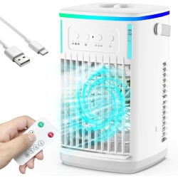 GENERIC Ifeifan Portable Air Conditioners \w Remote, 1500Ml Water Tank, 3 Wind Speeds, 4-In-1 Portable Ac \w 6H Timer, 2 Cool Mist, 7 Lights