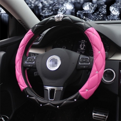 THE WAY This Unisex Car Accessory Comes \w A Matching Bubble Leather Steering Wheel Cover. Suitable for Steering Wheels \w A Diameter Of 38 Cm - Rose