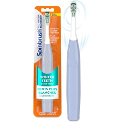 SPINBRUSH Pro Whiten Battery Powered Electric Toothbrush for Adults, Soft Bristles, 1 Count, New