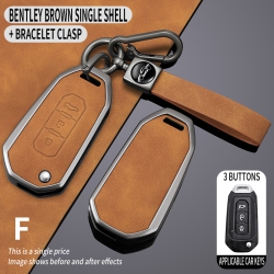 THE WAY Suitable for Jiangling Ford Territory Plus Folding Territory S Key Bag Car Buckle Protector - Ford F Model [Bentley Brown] + Hand Strap Buckle