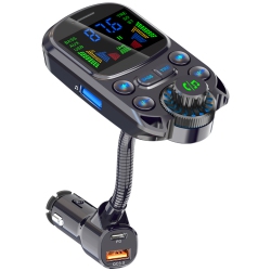 THE WAY Car Mp3 Player With Bluetooth Fm Transmitter And Receiver, Dual USB Multi-Function Car Charger With Color Screen
