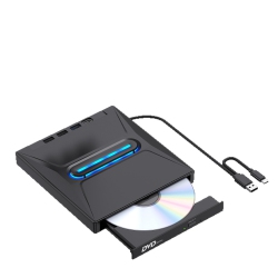 THE WAY External Type-C Optical Drive Notebook Desktop Computer USB External Multi-Function DVD Player Burner Expansion Card - In Black