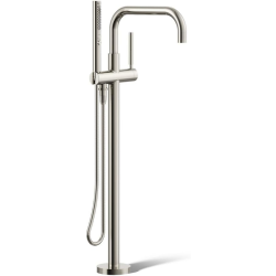 KOHLER K-T97328-4-Sn Purist Floor-Mount Bath Filler With Handshower, Polished Nickel