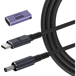 GENERIC USB C to 4.5MM Smart Tip Laptop Charging Cable Adapter for Dell 19.5V 2.31A 45W 3.34A 65W 4.62A 90W 6.67A 130W Max Nylon Braided 1.8M