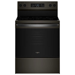 Cuisinière Électrique Autonome À Surface Lisse À 5 Éléments 5,3 Pi³ 30 Po De Whirlpool (Ywfes5730Sv) - Acier Inoxydable Noir
