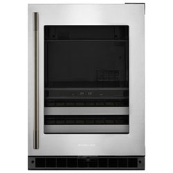 KitchenAid 4.89 Cu. Ft. Freestanding Bar Fridge (KUBR524SSB) - Black Cabinet/Stainless Doors