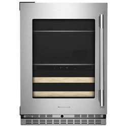 Kitchenaid 4.89 Cu. Ft. Freestanding Bar Fridge (KUBL524SSB) - Black Cabinet/Stainless Doors