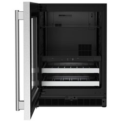 Kitchenaid 4.89 Cu. Ft. Freestanding Bar Fridge (KUBL524SSB) - Black Cabinet/Stainless Doors