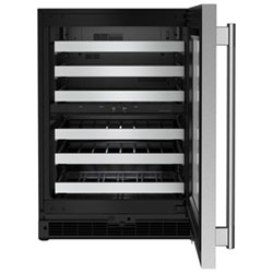 Kitchenaid 46-Bottle Freestanding Wine Cellar (KUWR324SSB) - Black Cabinet/Stainless Doors