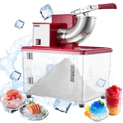 VEVOR 661Lbs/h Commercial Ice Crusher, 350W Electric Snow Cone Machine \w 4 Blades, 2000Rpm Stainless Steel Shaved Ice Machine \w 11 Gal Crushed-Ice