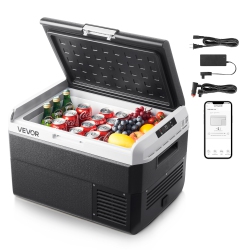 VEVOR 12 Volt Car Refrigerator, 52.8Qt/50L Car Fridge, Portable Electric Cooler \w -4℉~68℉ Adjustable Temperature, 12/24V Dc And 100- 240V Ac