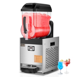 VEVOR 12L Commercial Slushy Machine, Single Tank Frozen Drink Machine, 48 Cups Stainless Steel Margarita Smoothie Frozen Drink Maker, Slushie Maker